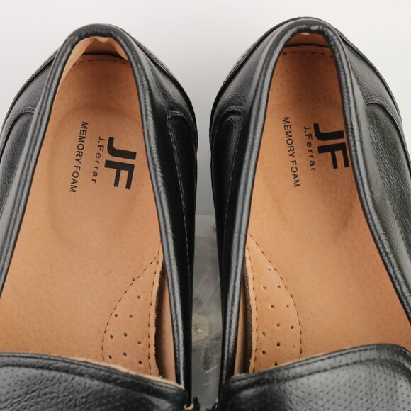 J Ferar Mens Barton Venetian Loafer Size 10.5 Black Vegan Slip On Moc Dress Shoe - Picture 9 of 12